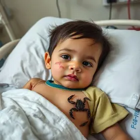 criança internada por picada de escorpião